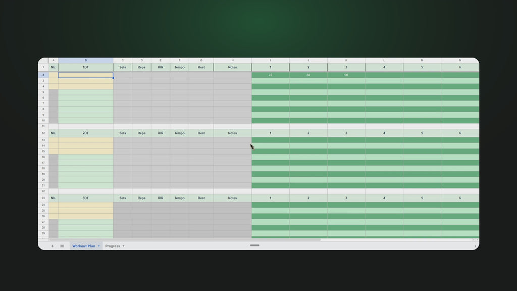 Progress Tracker – Workout Tracker Google Sheet